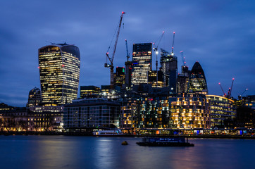 Long exposure of the City of London at night