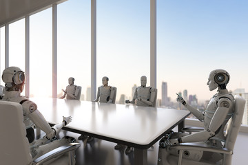robot in conference room