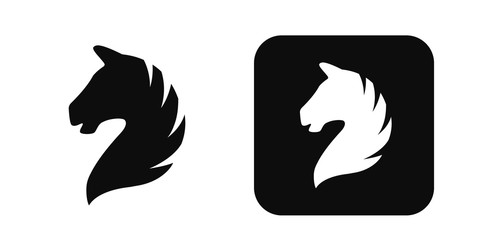 Horse head vector icon isolated on white. Horse head logo. Horse head silhouette