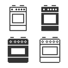 Monochromatic cooker icon in different variants: line, solid, pixel, etc.