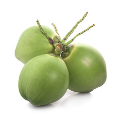 water drop green coconut isolated on white background