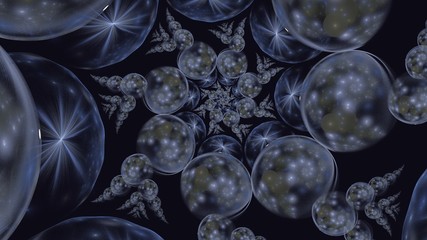 Fraktal - Spiralen aus leuchtenden Kugeln