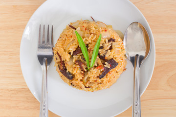 Fish fried rice. Thai food.