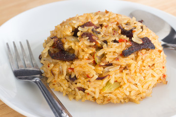 Fish fried rice. Thai food.