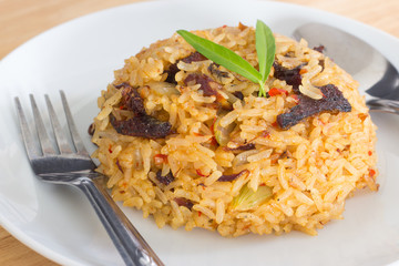 Fish fried rice. Thai food.