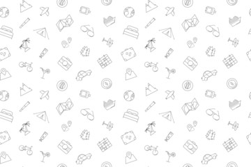 Vector travel pattern. Travel seamless background