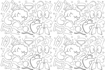 Vector anatomy pattern. Anatomy seamless background
