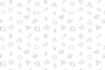 Vector anatomy pattern. Anatomy seamless background