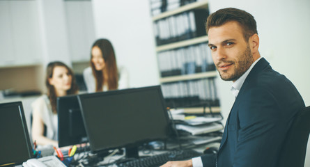 Young man in the office