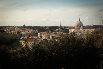 Fototapeta na wymiar panorama of rome and saint peter