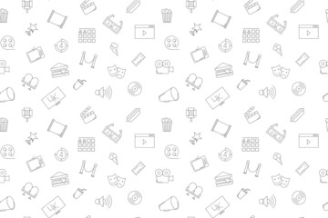 Vector cinema pattern. Cinema seamless background