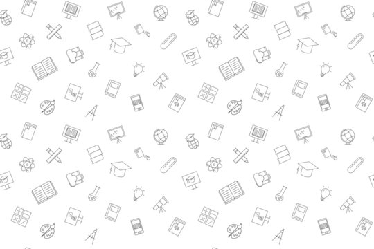 Vector e-learning pattern. E-learning seamless background