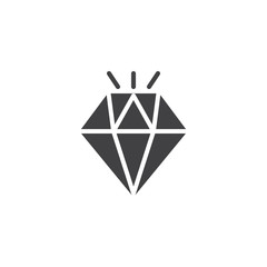 Shining diamond vector icon. filled flat sign for mobile concept and web design. Gemstone simple solid icon. Symbol, logo illustration. Pixel perfect vector graphics