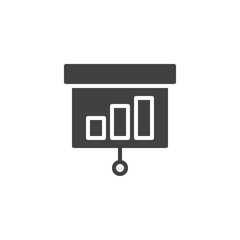 Presentation screen vector icon. filled flat sign for mobile concept and web design. Business Chart simple solid icon. Symbol, logo illustration. Pixel perfect vector graphics