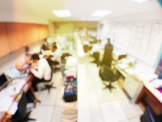 blurred image of Teamwork process. education and business people working with new startup project in meeting room at the office,  Employee brainstorm