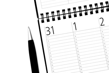 Monatsende auf einem Tischkalender