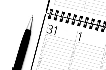Monatsende auf einem Tischkalender