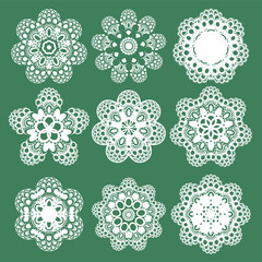 Set of Oriental pattern with arabesque and floral elements. Traditional ornament.