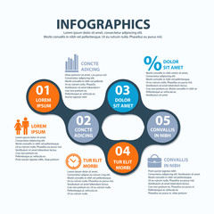 Business Infographics circle origami style. can be used for workflow layout, banner, diagram, number options, step up options web design.
