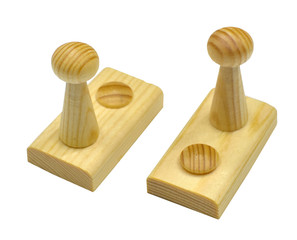 wooden wall hook hangers isolated on white