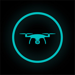 Neon Button rund - Drohne ferngesteuert