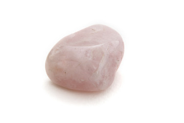 Rose quartz mineral on the white background