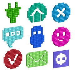 a set of pixel icons for your individual design.