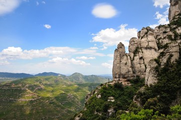 Fototapeta na wymiar The Montserrat mountain with strange weathered rocks. Catalonia, Spain.