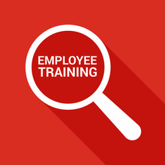 Education Concept: Magnifying Optical Glass With Words Employee Training