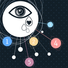 Eye Tears Icon with the background to the point and infographic style.