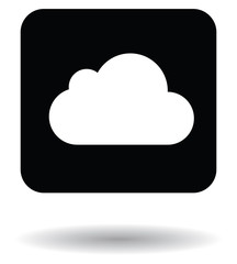 iCloud vector icon, button illustration