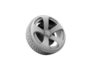 car wheels 3d rendering