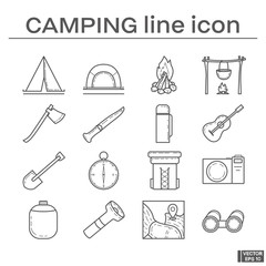 Set of camping icons.