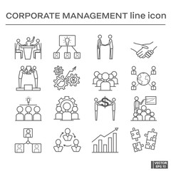 Set of corporate management icons.