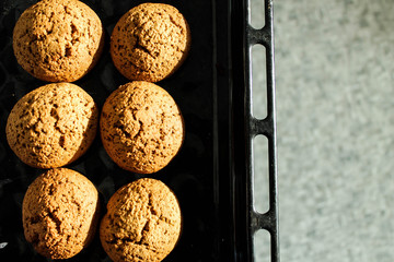 Cookies on a baking sheet in the oven