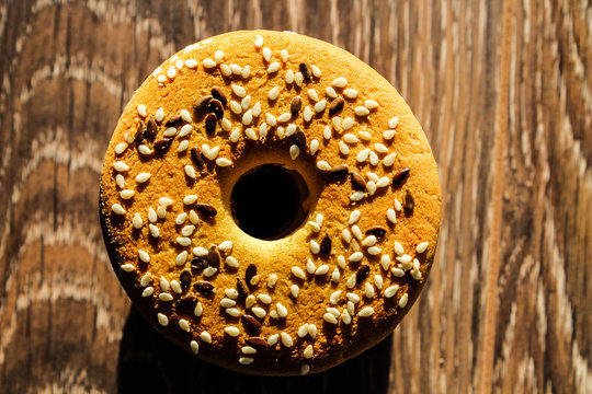 Cookies on a baking sheet in the oven