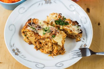 Baked pasta, one portion.