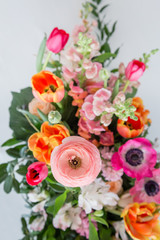 Bright colourful spring floral arrangement