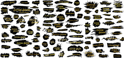 set different grunge brush strokes. Dirty artistic design elements isolated on white background. Black ink vector brush strokes. Black isolated paintbrush collection. Brush strokes isolated