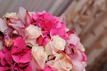 Beautiful colorful wedding bouquet.