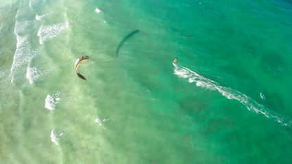Kitesurfing on the coast of the Philippines. Aerial views 2.
