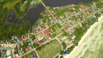 Aerial View Pablacio city. Anda. Bohol. Filipino nature.