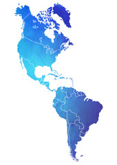 Amerika Karte -Aquarell