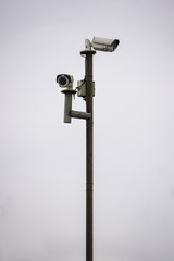 surveillance cameras on the pillar