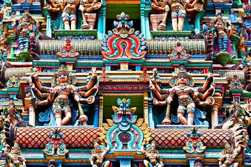 Foto op Plexiglas Relief of Menakshi Temple © saiko3p