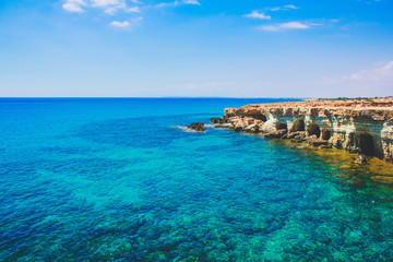lagoon in the Mediterranean, Cyprus cave