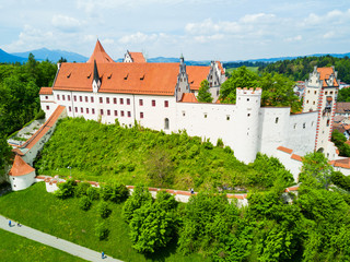 Fussen town aerial view