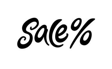 Sale typography logo. Discount text. % off lettering. Vector illustration. EPS 10
