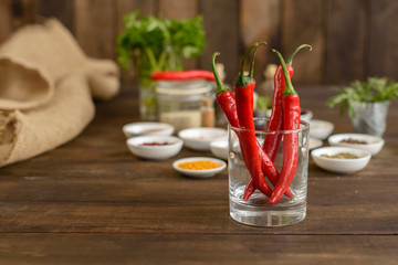 Various spices against a dark background. Food ingredients