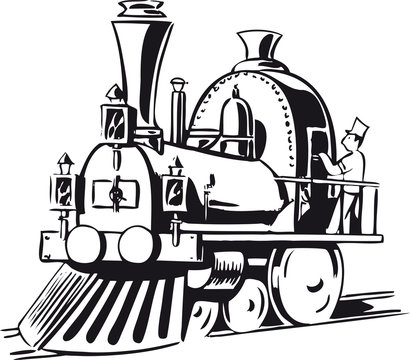 Little steam locomotive, Retro Vector Illustration